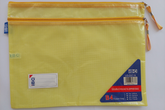 IBC Double Pockets Zipper Bag Yellow Colour B4 Size.